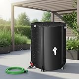 Mucola Regenwassertonne 100L faltbar mit Hahn Regentonne inkl. 2 Meter Wasserschlauch mit Anschluss Regenwassertank mit Überlaufschutz Regenfass | witterungsbeständig - Größenauswahl