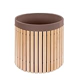 Beckmann Premium Regenfass 420 L – Massives Lärchenholz & Frostsicher – Made in Germany – Holzfass Wassertonne mit robuster brauner Innenfolie – Ø 82 x H 88 cm (Modell FL42)