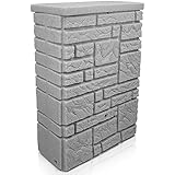 YourCasa Regentonne 300 Liter [StoneRain] mit Metallgewinde und Deckel in...