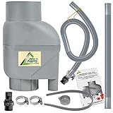 REGENSAMMLER Regenfilter T33 Fallrohrfilter mit Entnahme-Set Filter grau/braun Entnahme-Set, passt für Jede Regentonne und Regenfass (Grau)