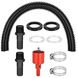 Zocipro Regentonnen Verbindungsset, Regentonnen Verbinder mit 50cm Verbindungsschlauch / 2 Schlauchstutzen 25mm Mit Kontermutter/Tapper, Für Regentonne, Wassertanks, Zisternen