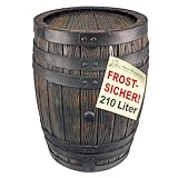 REGENTONNE REGENFASS WASSERFASS REGENWASSERBEHÄLTER REGENWASSERFASS GARTENFASS Eichenfass (210L) Braun