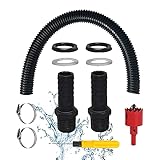 Regentonnen Verbindungsset,Regentonnen Anschluss Set,Regentonnen Verbinder 1 Zoll mit Schlauch 100 cm,Regenfass Verbinder,Regentonne Verbindung Set für Regenwasser Tonnen