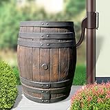 REGENTONNE REGENFASS WASSERFASS REGENWASSERBEHÄLTER REGENWASSERFASS GARTENFASS Eichenfass 50l Liter (Regenwassertonne Eichenfass 50L) Braun