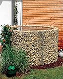 Wasserfass Regenfass Gabione Durchmesser 130cm - Höhe 80cm - Regentonne Bausatz inkl. Teichfolie und Trennvlies Bellissa
